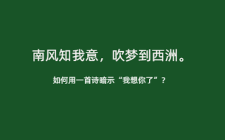 怎么可以错过（暗示我想你的诗句）我想你了古文情话